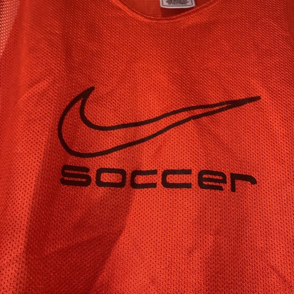 Nike Practc Soccer Tank Top Orange Neck Vintage OS